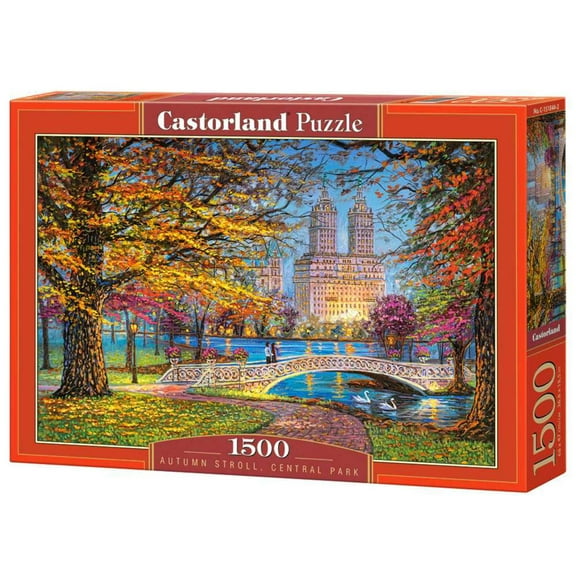 1500 Piece Jigsaw Puzzle, Autumn Stroll, Central Park, NY, New York puzzle, Cityscape, Adult Puzzles, Castorland C-151844-2