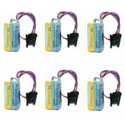 100% New US Seller 6PCS MRBAT A6BAT ER17330V PLC Battery Size 2/3A 3.6V Li-ion Battery with Plug