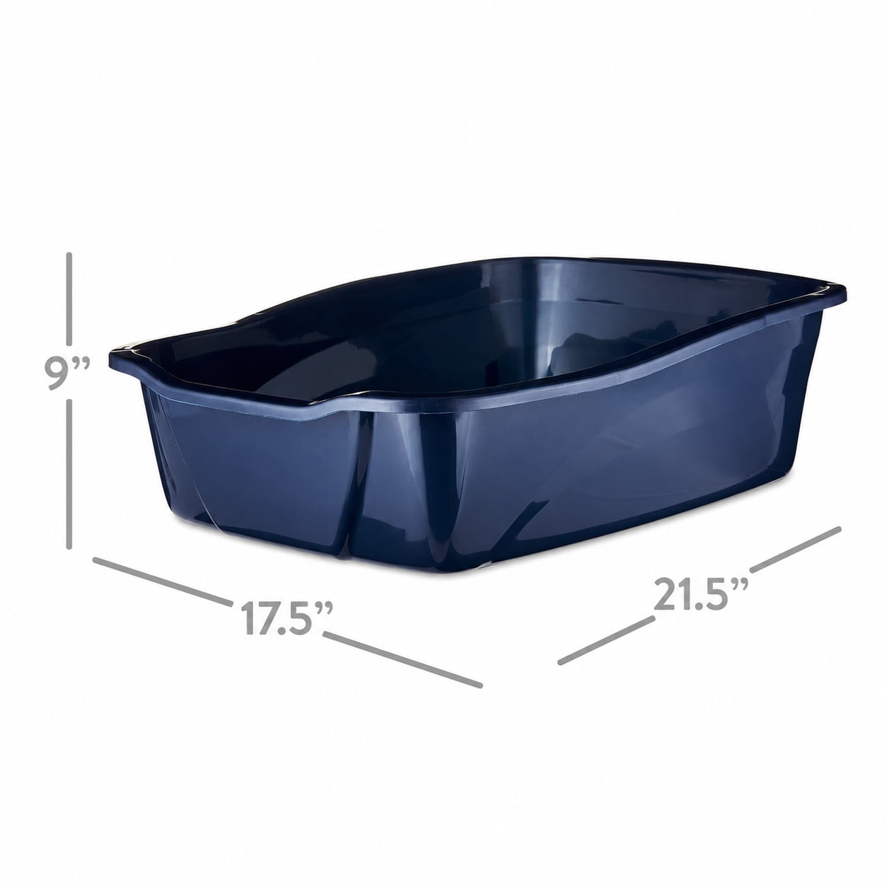 (2 pack) Vibrant Life Large Open Cat Litter Box, Blue