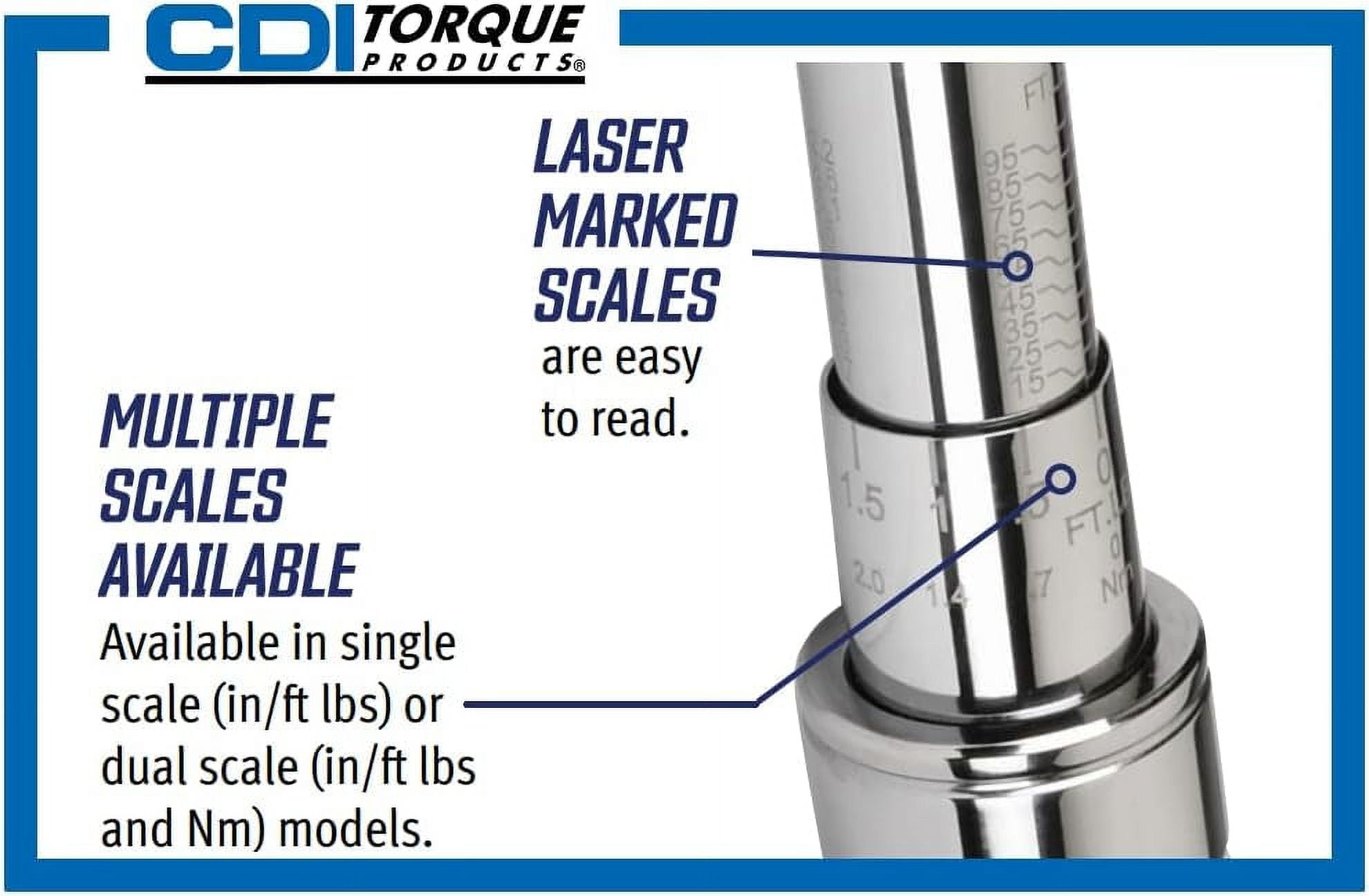 CDI Torque Products 2002MRMH 3/8-Inch Drive Metal Handle Click Type Torque Wrench, Torque Range 30 to 200-Inc