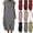 Gray, variant on POIUYTR Women Faux Cotton Linen Dress Summer Crewneck Short Sleeve Shift Midi Dresses Casual Hollow Out Dress