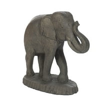 Solid Rock Stoneworks Elephant on Stand Concrete Statue, 21" Tall, Pre Aged