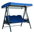 thumbnail image 5 of Convertible Outdoor Porch Swing 3 Seat Patio Swing Bed Adjustable Canopy Garden Swing, 5 of 9