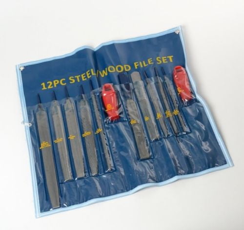 GHP 12-Pcs Professional Metal & Wood File Bastard Rasp Saw File Set with Handles by