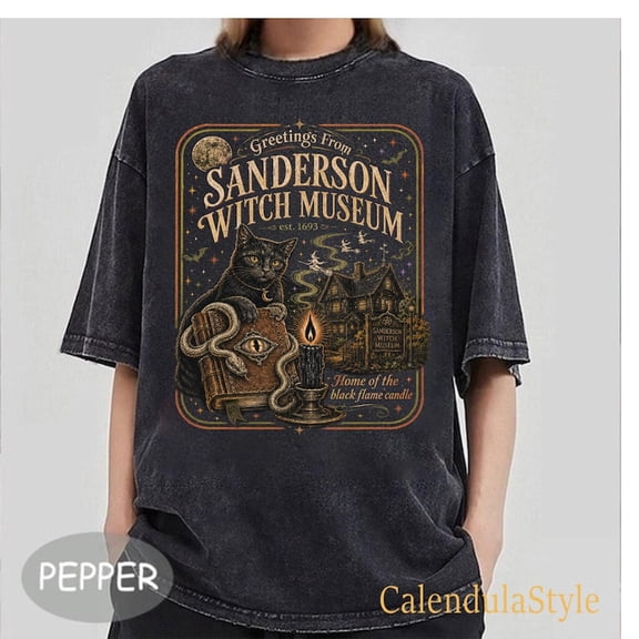 Sanders0n Sisters Shirt, Salem Witch Tee, Spooky Season Tee, Sanders0n Witch Museum Shirt, Salem Halloween Vintage Tee, Black Flame Candle