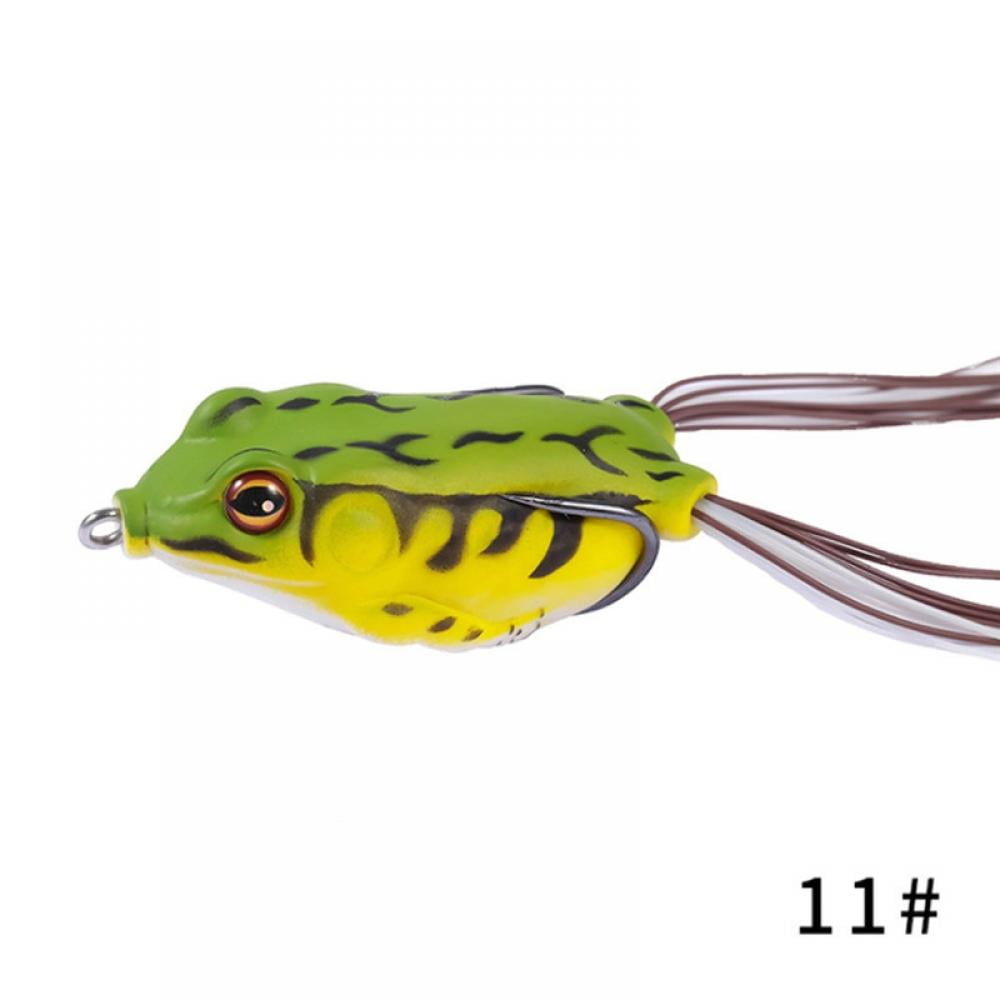 Pack of 5 Zer one Topwater Frog Lures,Soft Fishing Floating Frog Bait Artificial Crankbaits Hooks for Bass Snakehead Dogfish Musky Freshwater Saltwater 