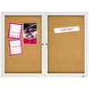 "Quartet Enclosed Natural Cork/Fiberboard Bulletin Board, 48"" x 36"", Silver Aluminum Frame"