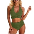 thumbnail image 2 of Trajes de baño para mujer, conjuntos de bikini modestos de cintura alta, lindos trajes de baño de 2 piezas, tankini, traje de baño de poliéster para mujer., 2 of 7