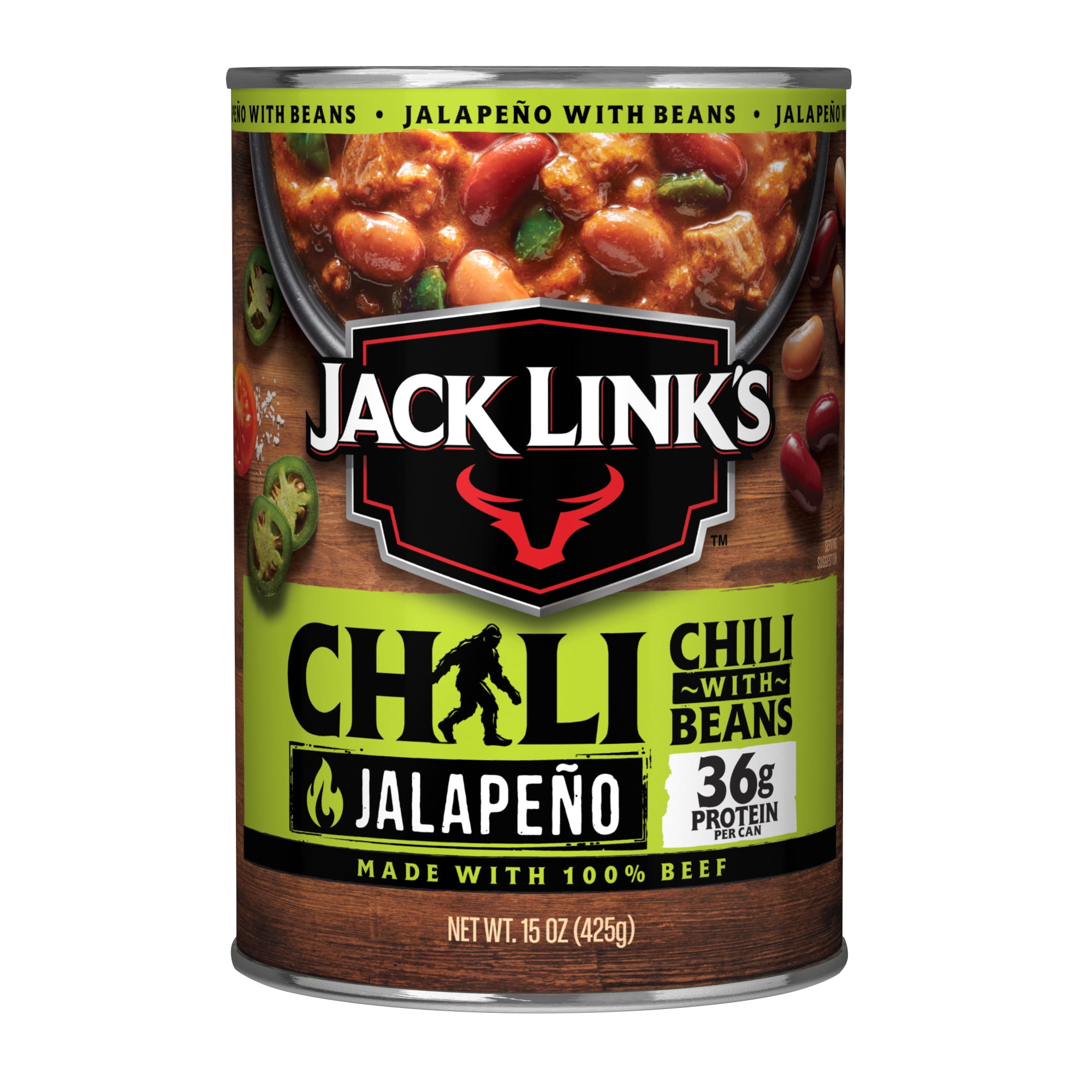 (12 pack) Jack Link's Jalapeno Chili with Beans, 15 Ounce Can, 36 Grams of Protein