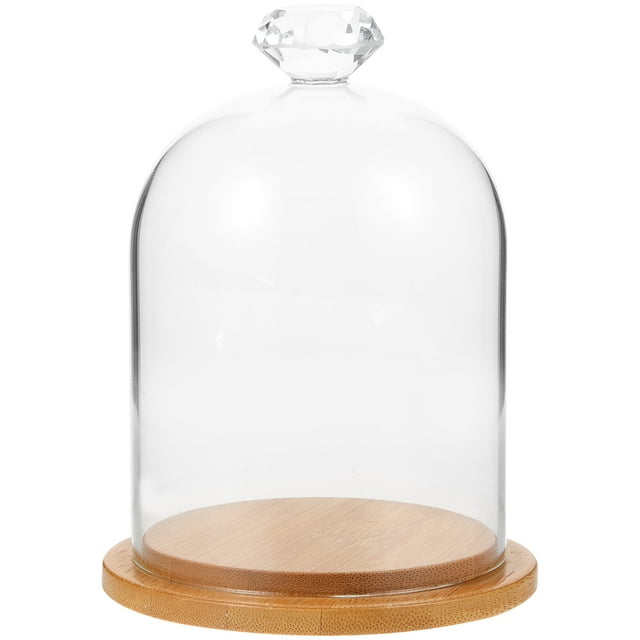 Shisuyan Glass Display Dome Model Keepsake Display Holder Table Decorative Case Doll Storage Dome with Base