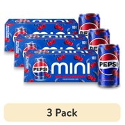 (3 pack) Pepsi Soda Wild Cherry 7.5 fl oz, 10 Pack Mini Cans