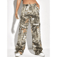 thumbnail image 5 of DHXXH Camo Pants Women Casual High Waist Wide Leg Y2K Camouflage Overalls Loose Elastic Waist Straight Jeans(Size:S-XL), 5 of 5