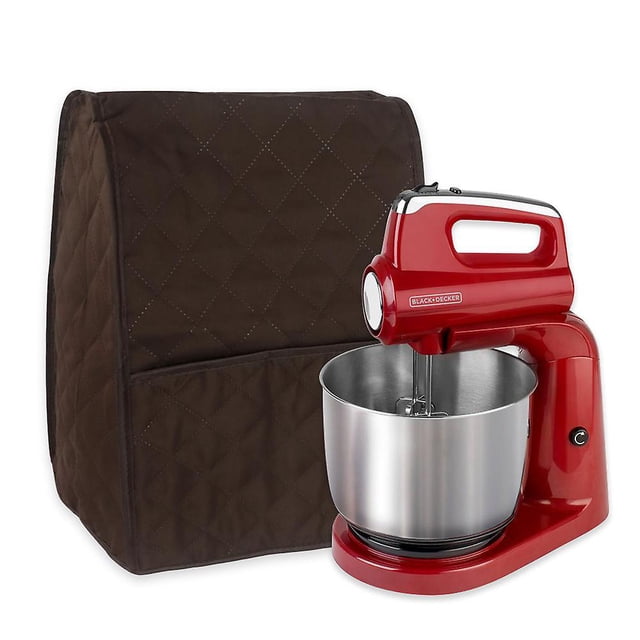 Funda para batidora de pie, funda protectora (color café) con bolsillos y bolsa de almacenamiento para accesorios de batidora de pie, compatible con Kitchenaid, Sunbeam, Cuisinart, Hamilton St