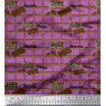 thumbnail image 1 of Soimoi Japan Crepe Satin Fabric Text & Chocolate Food Printed Fabric 1 Yard 42 Inch Wide, 1 of 3