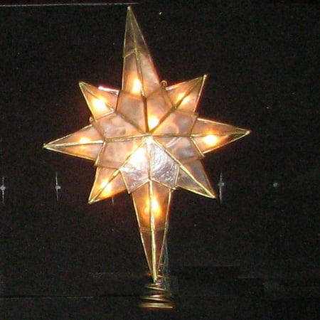 Kurt Adler 10-Light Capiz Star Clear Treetop