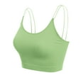 thumbnail image 3 of Made by Olivia Women's Sexy Double Thin Spaghetti Strap Ribbed Seamless Brami Cami Crop Top Solid/Stripe, 3 of 6