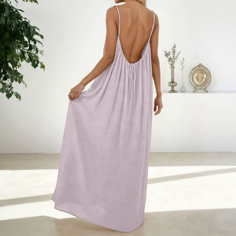 backless purple maxi dress YASMIN HALTER BACKLESS MAXI DRESS main image 0