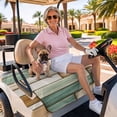 thumbnail image 3 of Golf Cart Seat Covers for 2 Seater,Sage Green Vintage Microfiber Cart Seat Towel Blanket,Brown Retro Farmhouse Elegant Pastoral Absorbent NonSlip Bench Seats Protector for Golf Course 51"x31", 3 of 9