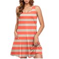 thumbnail image 5 of hotojiny Women's Summer Sundress Casual Sleeveless Crewneck Beach Dresses with Pockets Fashion Soft Striped Dress, 5 of 5