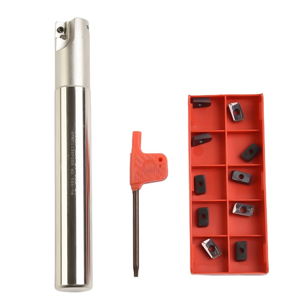 10Pc D20Mm 90° 2F Indexable Face End Mill L:150Mm D:20Mm Apmt1135 Carbide R