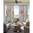 thumbnail image 4 of Spring Floral Blackout Curtains 63 Inches Long for Bedroom, Pink Yellow Tulip Botanical Summer Thermal Insulated Room Darkening Black Out Window Curtain Panels Grommet Drapes for Living Room, 4 of 8