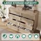 thumbnail image 3 of Cómoda de 8 cajones de ratán natural - Mueble de madera estilo campestre - Patas resistentes y tiradores dorados - Ideal para dormitorio, salón y entrada - Color Roble, 3 of 8