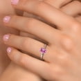 thumbnail image 4 of Gem Stone King 10K White Gold Pink Moissanite Engagement Ring for Women | 0.57 Cttw | Octagon 6X4MM | Gemstone Birthstone | Size 5, 4 of 6