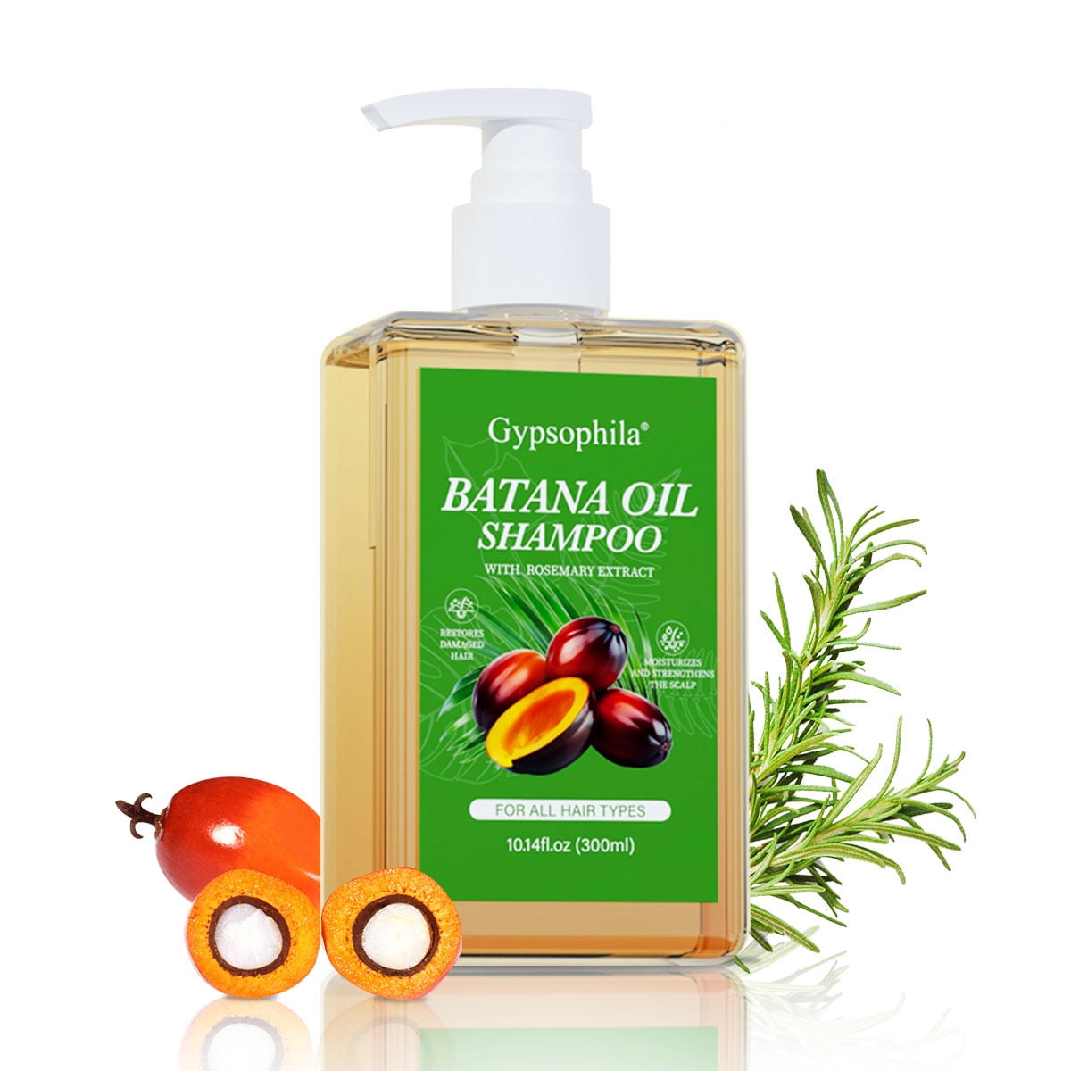 Gypsophila Rosemary Shampoo,Batana Oil Shampoo for Women,Nourishing & Rejuvenating for Softness & Volume, Suitable Unisex(10.14 fl oz)
