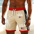 thumbnail image 3 of LILIYA 250 Anniversary USA Swim Trunks for Men 2 in 1 Baggy Patriotic American Flag Print Short Pants Quick Dry 4th of July Outfits Independence Day Board Short with Liner, 3 of 5