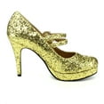 thumbnail image 3 of 421-JANE-G, 4 inch Double Strap Glitter Mary Jane Shoes, 3 of 6