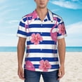 thumbnail image 4 of Lsque Pink Flamingo pattern Hawaiian Shirt for Men, Unisex Summer Beach Casual Short Sleeve Button Down Shirts-3X-Large, 4 of 9
