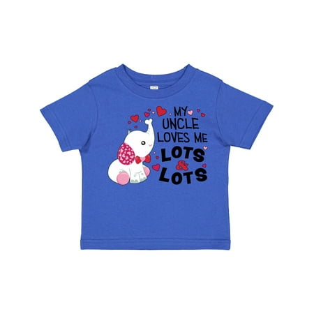 

Inktastic My Uncle Loves Me Lots and Lots- Cute Elephant Gift Toddler Boy or Toddler Girl T-Shirt