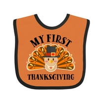 Inktastic My First Thanksgiving Cute Turkey Pilgrim Hat Boys or Girls Baby Bib