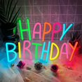 thumbnail image 1 of Letrero de neón LED Happy Birthday Ecluloriven 40 x 25 cm USB, 1 of 8