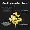 thumbnail image 7 of Happy Anniversary Reusable Gold Romantic Cake Candle - Luxury Cake Topper Candle for Birthdays, Weddings & Anniversaries - Reusable Food Safe Acrylic, Shiny Mirror Finish - Birthday Cake Topper, 7 of 7