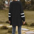 thumbnail image 3 of Suéter de mujer, abrigo abierto al frente, manga larga, suave, cómodo, informal, abrigo largo de punto midi para uso diario, negro, XL, 3 of 9