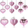 thumbnail image 1 of Yuronam 12 Adornos De Corazón, 3 Acabados Diferentes, Adornos Colgantes En Forma De Corazón Para El Día De San Valentín, Boda, Árbol De Navidad, Día De La Madre, Aniversario, Decoración De Fiesta (Ros, 1 of 5