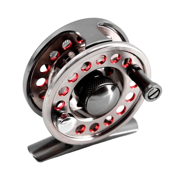 Rueda de pesca en hielo Rueda de pesca con mosca L/R Sistema de freno central portátil Balsa de mano profundidad 60 mm