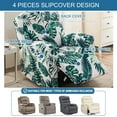thumbnail image 4 of CHUNTIAN Stretch Recliner Slipcovers Printed Sofa Cover 4-Piece Fallon Collection Slipcover Lazy Boy Chair Covers Furniture Protector Recliner Chair Cover with Storage Pocket for Living Room, A2, 4 of 5