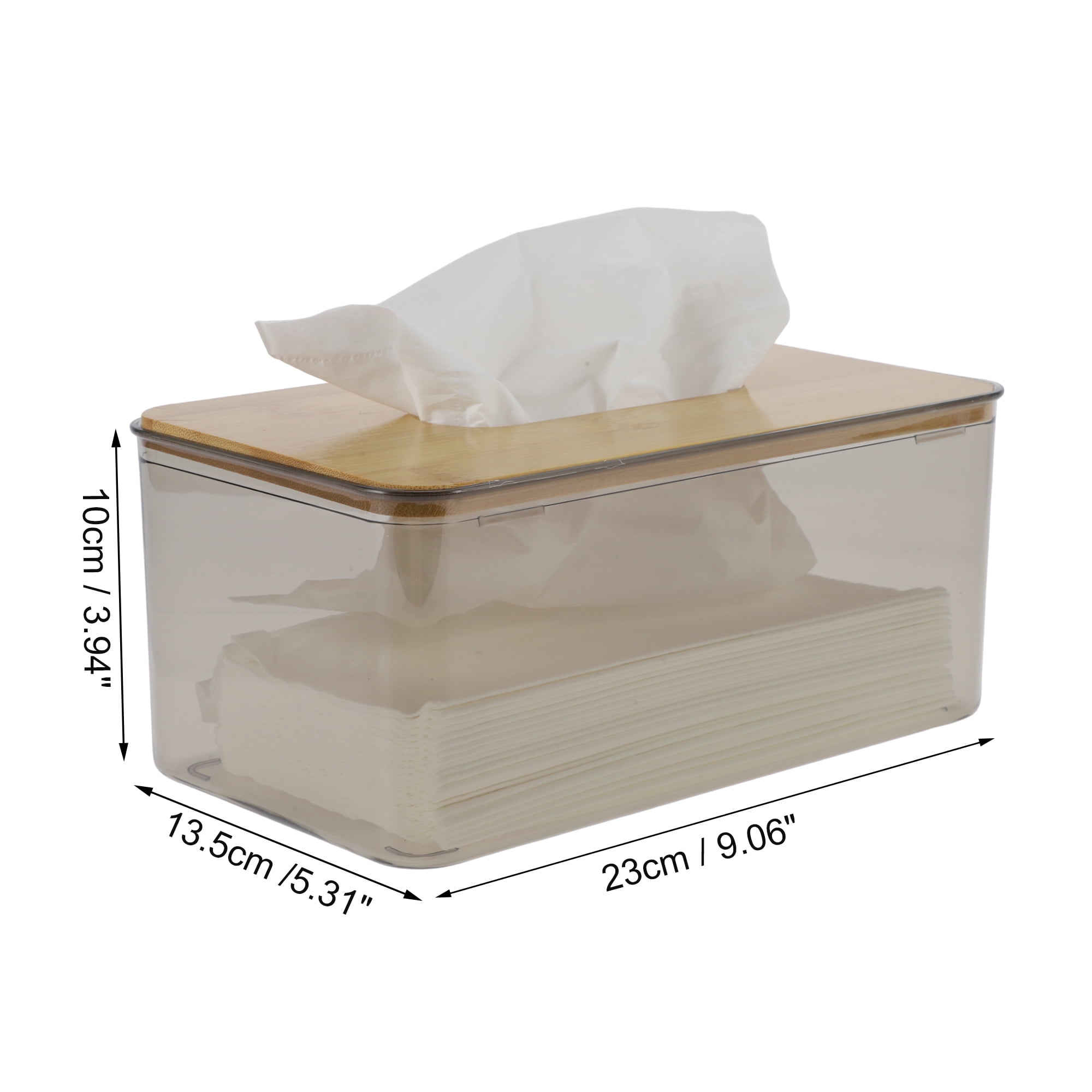 Unique Bargains 1 Pc Waterproof Extra Large Suqare Tissue Box Clear Black