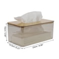 thumbnail image 2 of 1 Pc Caja de pañ tissues impermeable extra grande para mesa de sala de estar, color negro claro, PET, bambú, 2 of 3