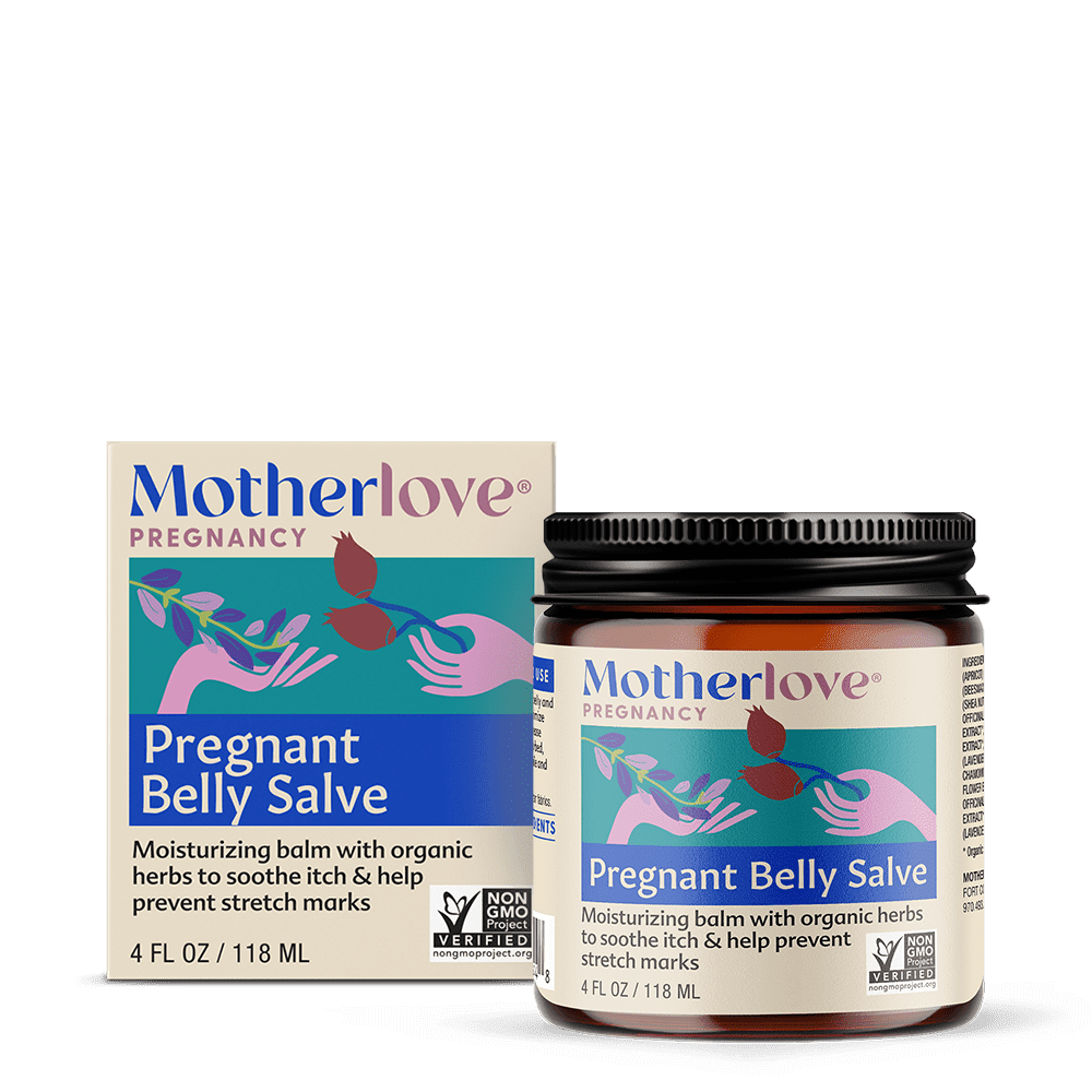 Motherlove Pregnant Belly Salve, Herbal Stretch Mark Prevention for Pregnancy, 4 oz