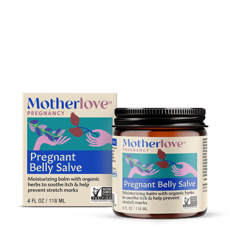Motherlove Pregnant Belly Salve, Moisturizing Balm to use on a Growing Belly, 4 oz