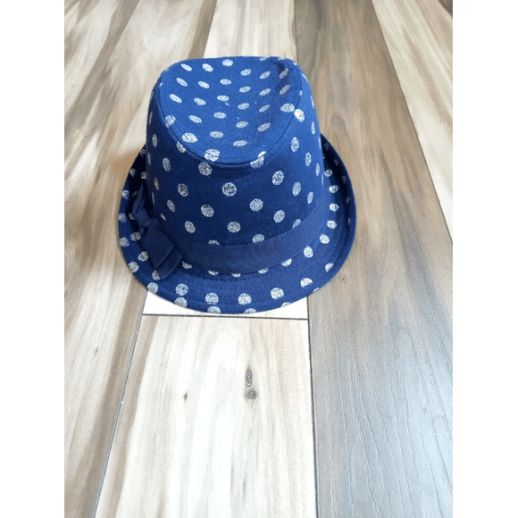 Girls Fedora Hat Sparkly Polka Dot Topper with Bow Rolled Short Brim Cuban Sun hat (M) 7-8 Y - The Children's Place