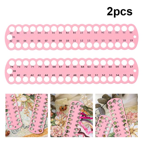 Soporte para Hilo Punto Cruz PC 37 Orificios Almacenamiento Costura DIY Color Rosa 6 Uds.