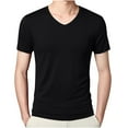 thumbnail image 2 of pstuiky camisetas de hombre, Camisa/camiseta informal de verano para hombre, con cuello redondo y botones lisos, para uso diario y al aire libre ropa de hombre xl, 2 of 6