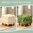 thumbnail image 6 of SCRAWLGOD St. Patrick's Day Shamrock Print Black Green Stretch Square Ottoman Cover Nonslip Elastic Band Bottom Footrest Stool Cover Protector for Square Ottoman 13x13x15 Inch, 6 of 7