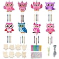 thumbnail image 4 of 16 Pcs Valentine's Day Owl Wind Chime Kits for Kids, Make Your Own Owl Wind Chime DIY Coloring Paint Owl Wooden Arts and Crafts Birthday Gifts for Girls Boys Valentine's Day Crafts, 4 of 8
