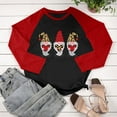 thumbnail image 4 of EQWLJWE Women Crewneck Long Sleeve Oversized Gnomes Graphic Fall Sweatshirts Plaid Leopard Love Heart Printed Tunic Tops, 4 of 4
