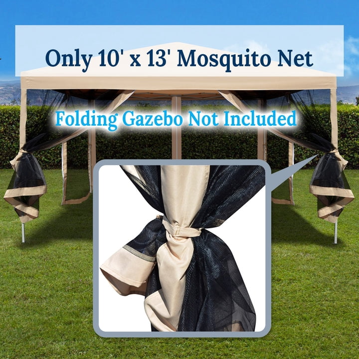 SOLAXO Canopy Replacement Sidewalls Mesh Canopies Screen Zippered Wall Panels Mesh Wall Sidewalls for 10'x13' Gazebo, 4 Pack, Walls ONLY